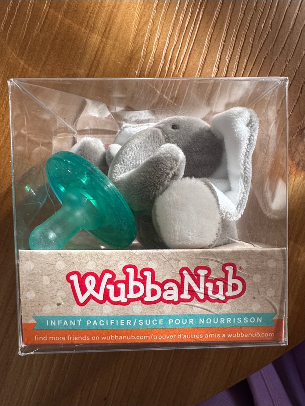 WubbaNub Gray Elephant Infant Pacifier